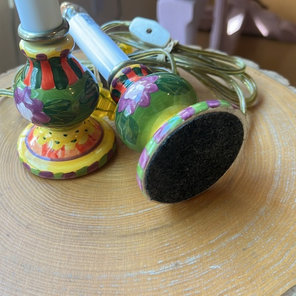 One Pair of Small Decorative Lamps, Hand Painted, No Shades, 8” Inches Tall - Picture 3 of 5